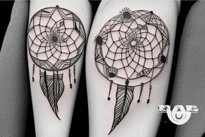 Abstract dreamcatcher tattoo idea