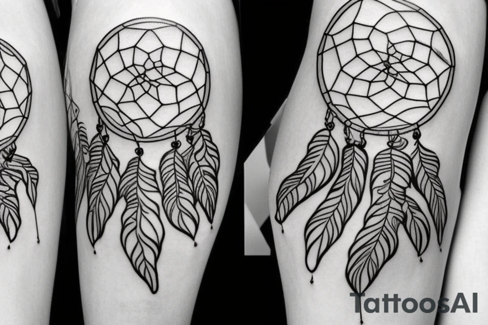 Abstract dreamcatcher tattoo idea