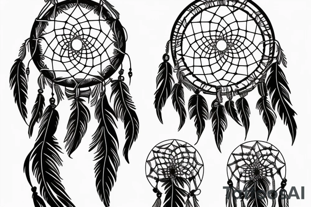 Psychedelic dreamcatcher tattoo idea