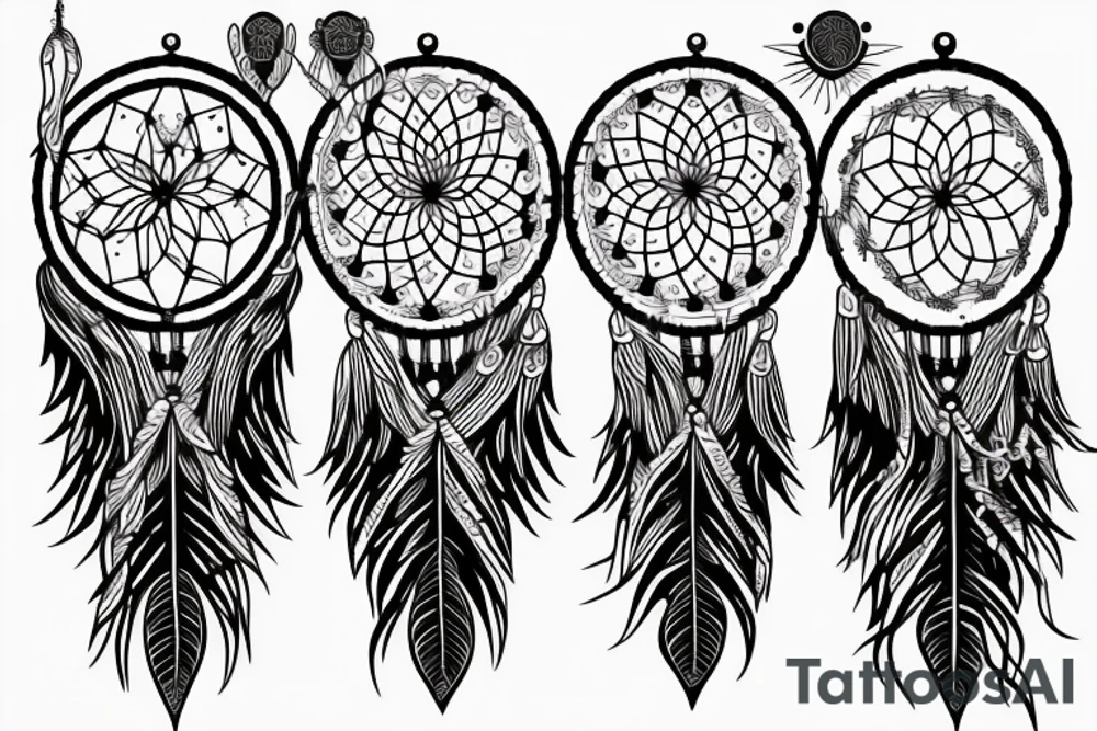 Psychedelic dreamcatcher tattoo idea