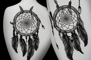 Psychedelic dreamcatcher tattoo idea