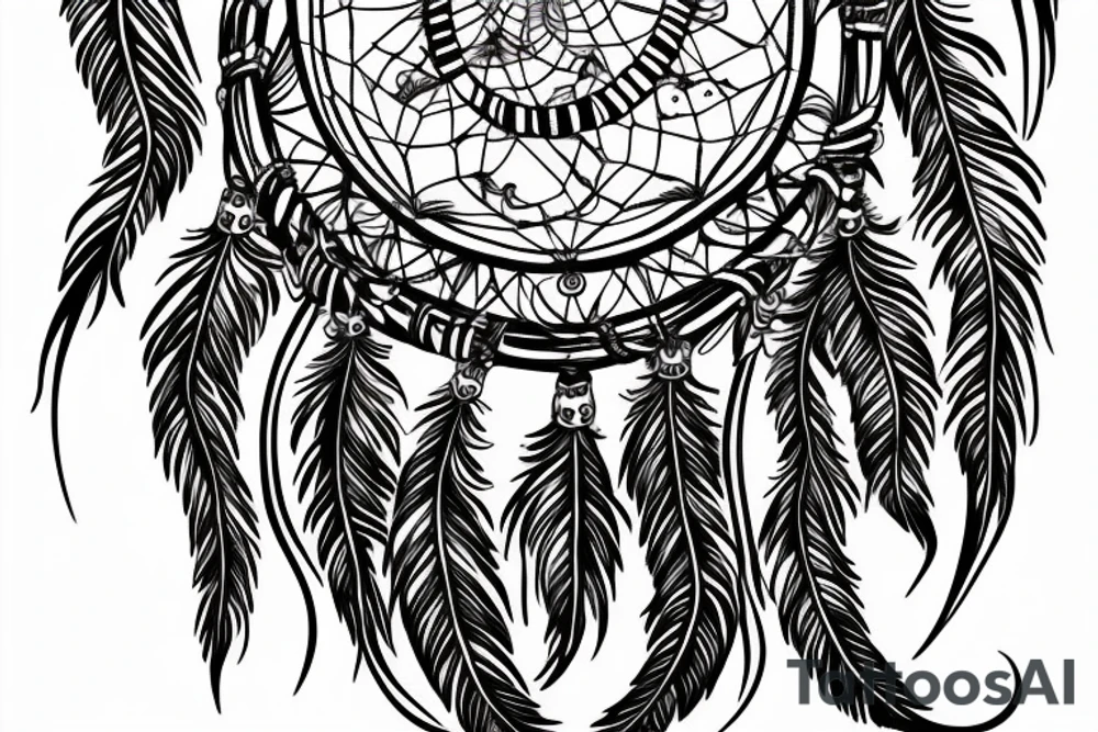 Psychedelic dreamcatcher tattoo idea