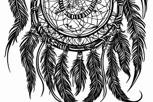 Psychedelic dreamcatcher tattoo idea