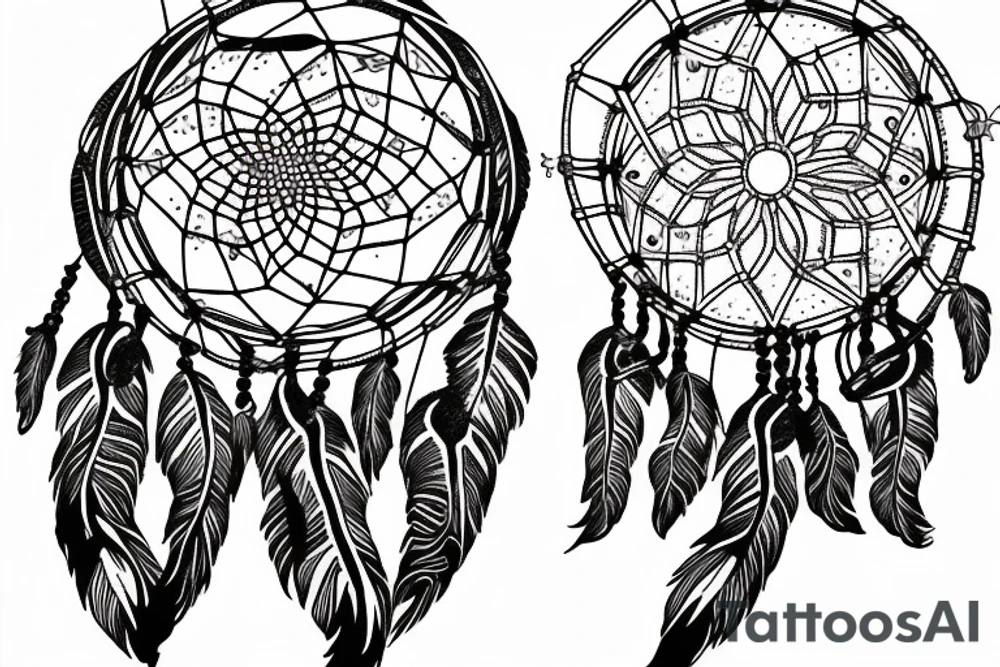Psychedelic dreamcatcher tattoo idea
