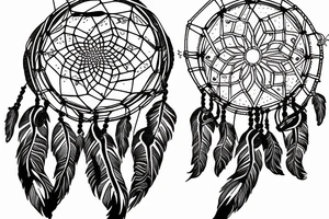 Psychedelic dreamcatcher tattoo idea