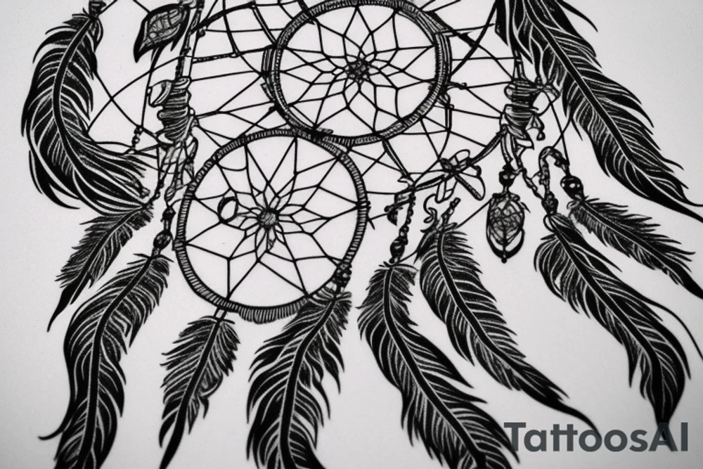 Psychedelic dreamcatcher tattoo idea