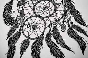 Psychedelic dreamcatcher tattoo idea