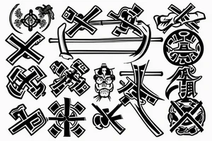 Cross with a samurai tattoo idea