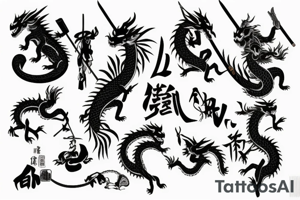 Samurai with a dragon tattoo idea