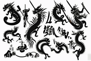 Samurai with a dragon tattoo idea
