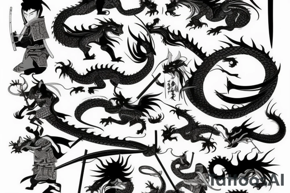 Samurai with a dragon tattoo idea
