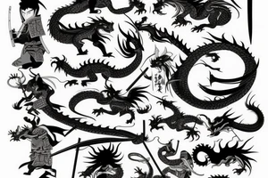 Samurai with a dragon tattoo idea