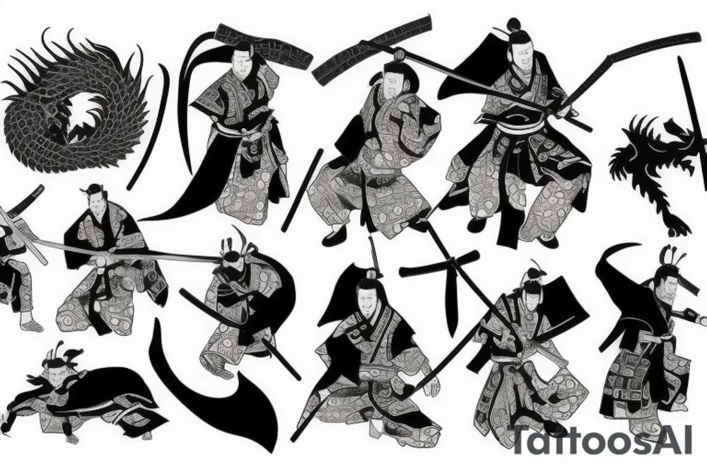 Samurai with a dragon tattoo idea
