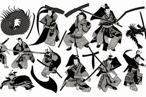 Samurai with a dragon tattoo idea