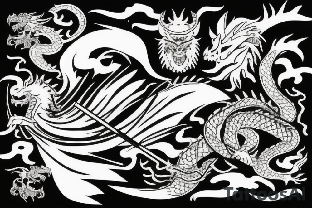 Samurai with a dragon tattoo idea