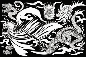 Samurai with a dragon tattoo idea