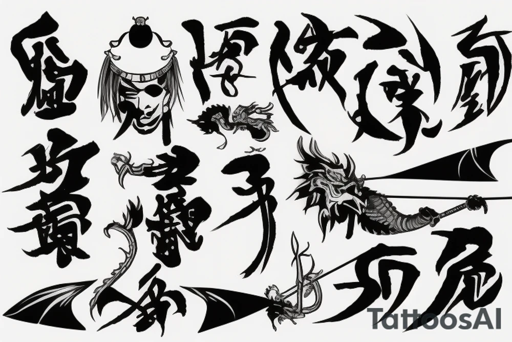Samurai with a dragon tattoo idea