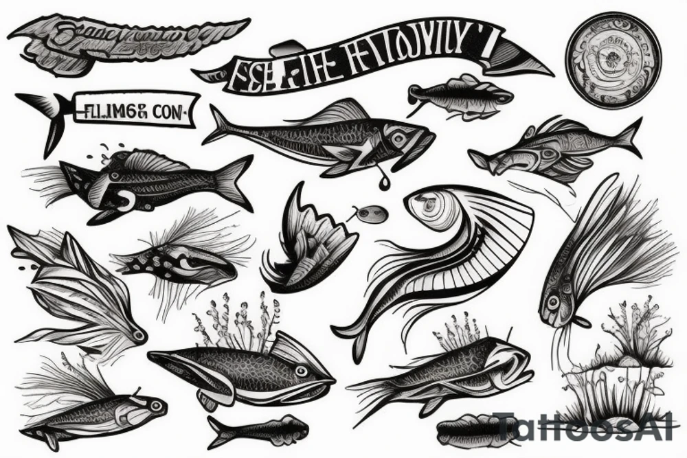 Fly  Fishing next to a stream tattoo idea