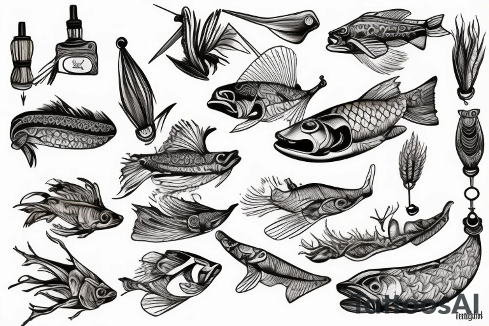 Fly  Fishing next to a stream tattoo idea
