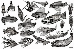 Fly  Fishing next to a stream tattoo idea