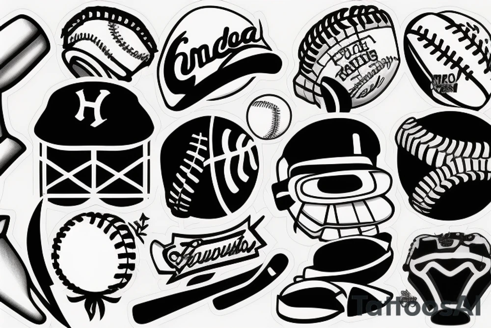 baseball theme tattoo idea