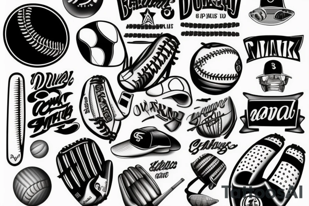 baseball theme tattoo idea