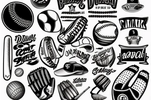baseball theme tattoo idea