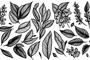 lilac flower with leaves tattoo idea