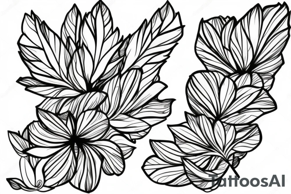 lilac flower with leaves tattoo idea
