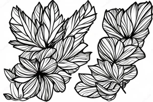 lilac flower with leaves tattoo idea