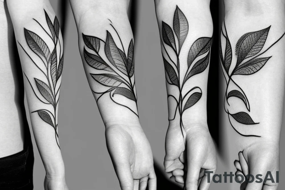 lilac flower with leaves tattoo idea