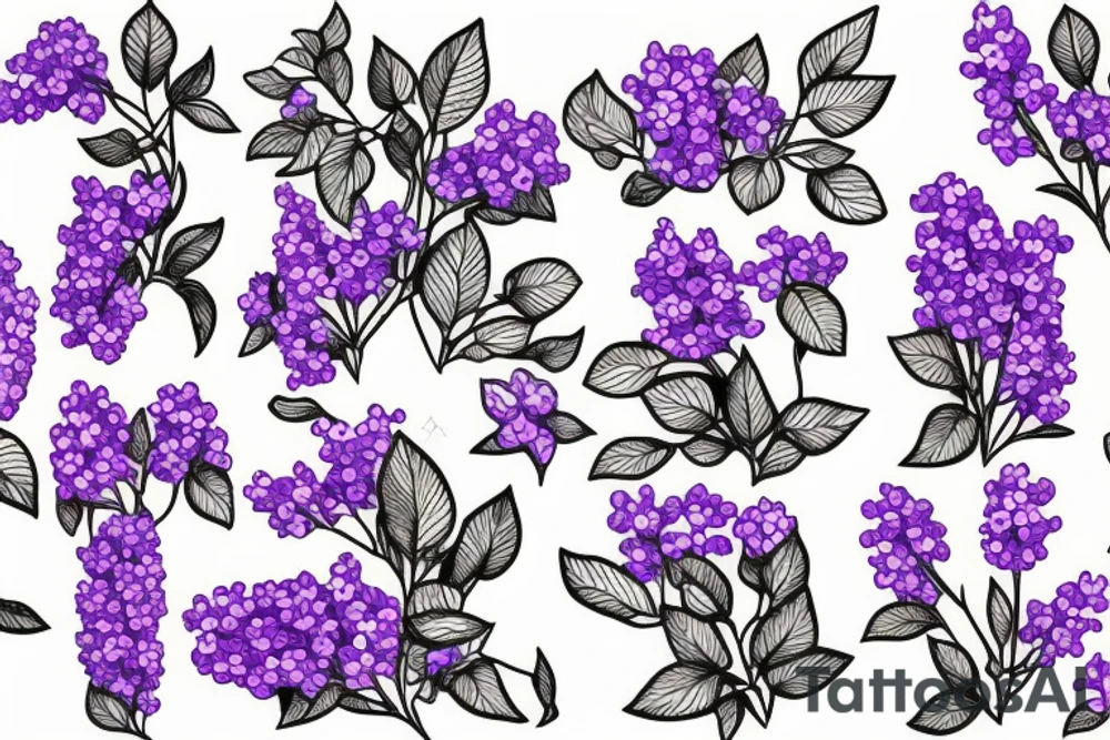 small lilac flowers in a bunch tattoo idea