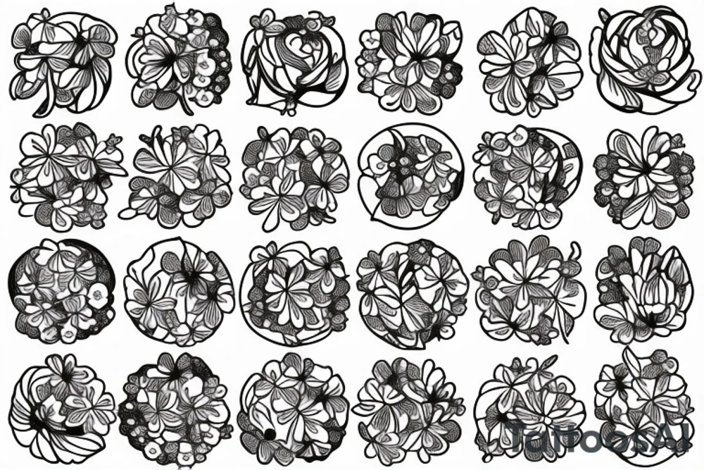 small lilac flowers in a bunch tattoo idea