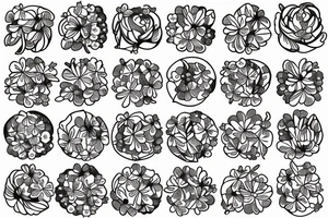 small lilac flowers in a bunch tattoo idea