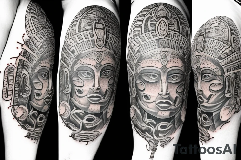 mayan god tattoo idea
