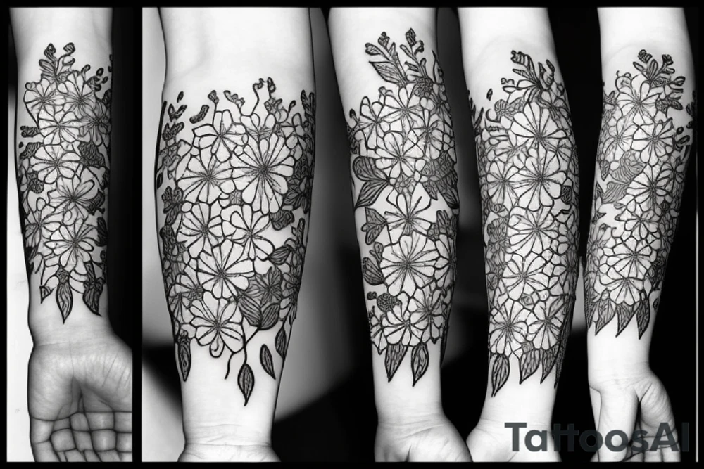 small lilac flowers in a bunch tattoo idea