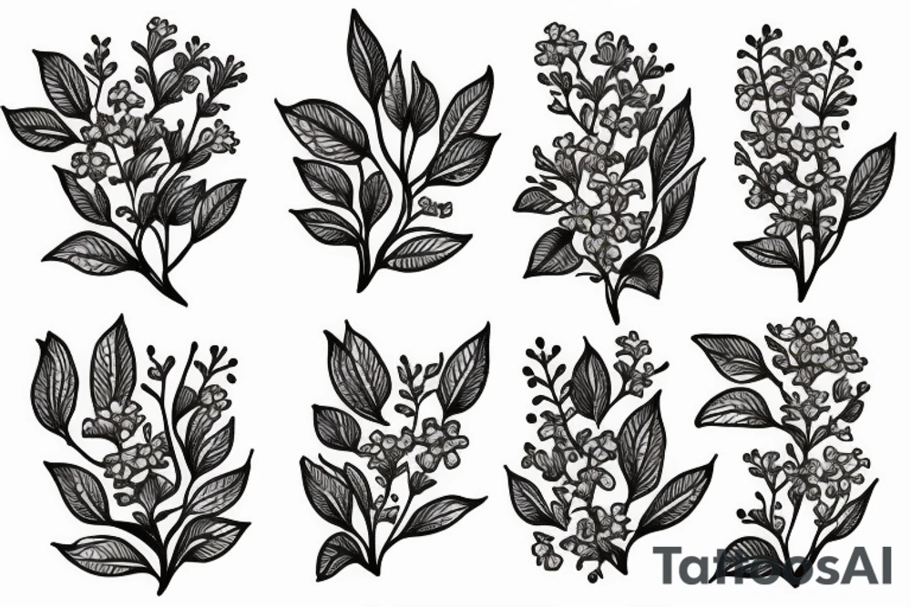 small lilac flowers in a bunch tattoo idea