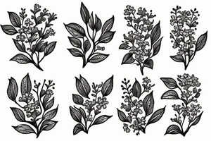 small lilac flowers in a bunch tattoo idea