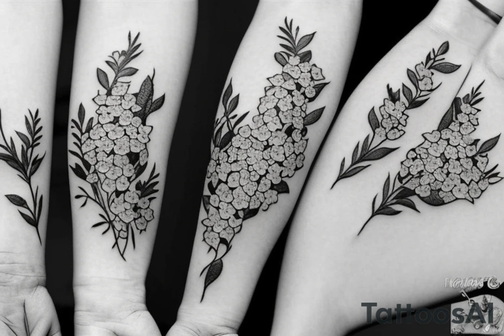 small lilac flowers in a bunch tattoo idea
