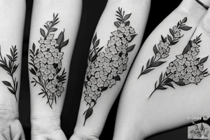 small lilac flowers in a bunch tattoo idea