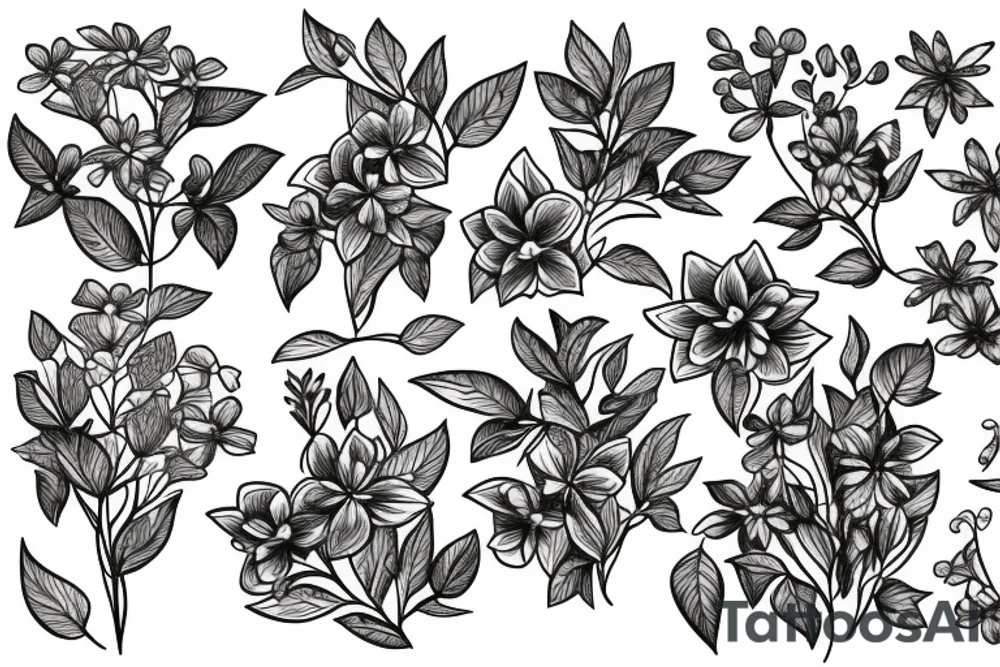 small lilac flowers in a bunch tattoo idea