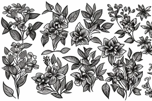 small lilac flowers in a bunch tattoo idea