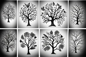 Trees and birds tattoo idea