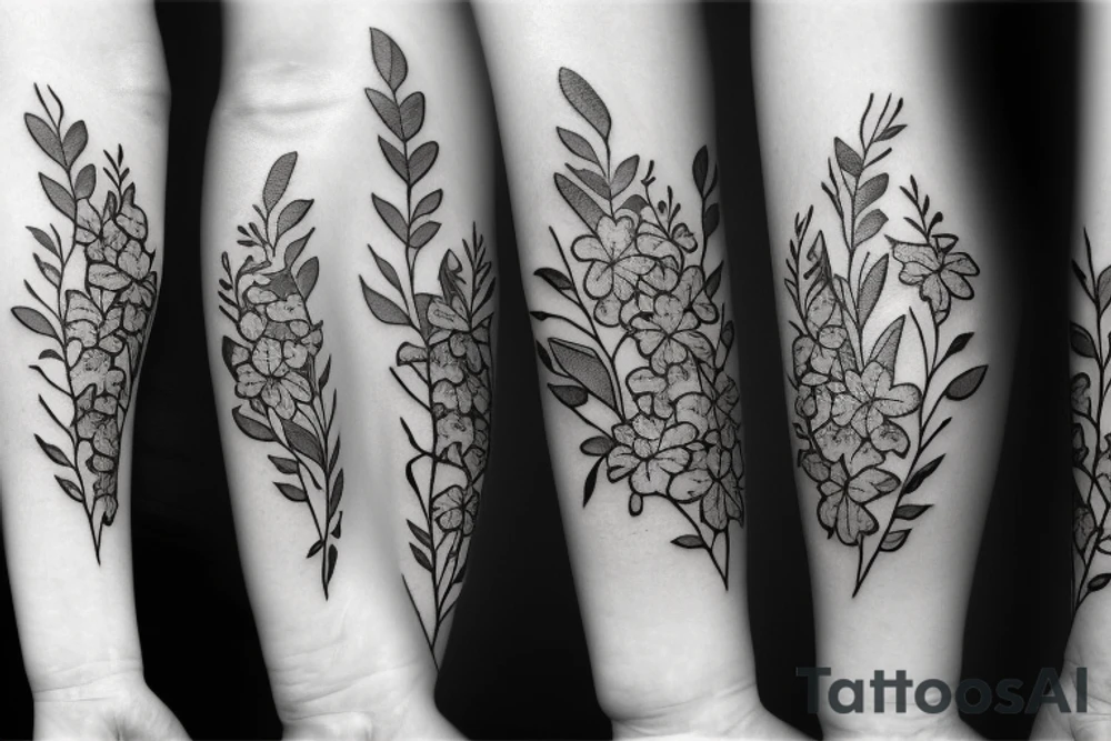 small lilac flowers in a bunch tattoo idea