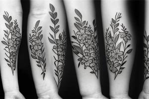 small lilac flowers in a bunch tattoo idea