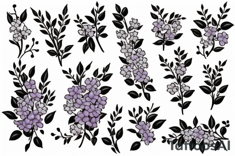 one bunch of small lilac flowers tattoo idea