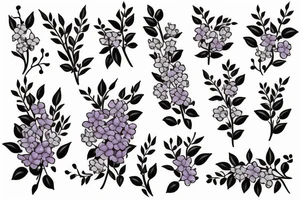 one bunch of small lilac flowers tattoo idea