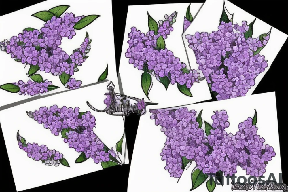 one bunch of small lilac flowers tattoo idea