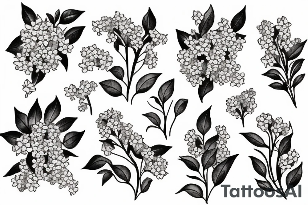 one bunch of small lilac flowers tattoo idea