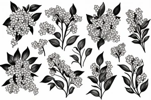 one bunch of small lilac flowers tattoo idea